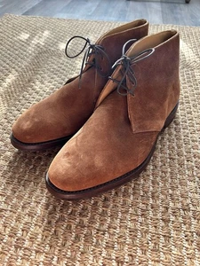 Loake 1880 Kempton EUC worn once brown suede ankle desert boots 9F 10 - Picture 1 of 11