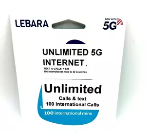 NEW Latest Lebara Mobile UK Sim Card , International Calls to 42 Countries - Picture 1 of 3