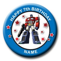 Personalised Transformers Optimus Prime Birthday Stickers Party Thank You-N405