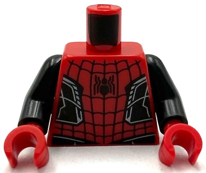 Lego New Minifigure Red Torso Spider-Man Black Spider Webbing and Vest Part - Image 1 of 1