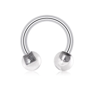 14G Surgical Steel Septum Ring Nose Hoop Mixed Stone Horseshoe Cartilage Earring - Image 1 of 4