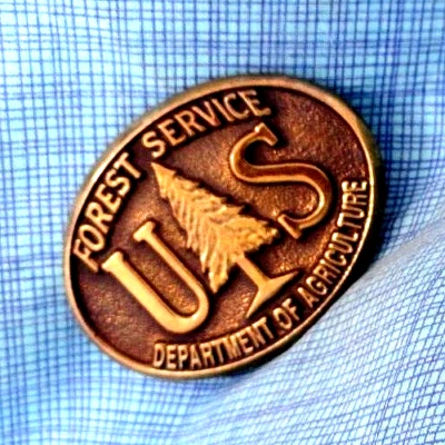 US Forest Service Dress Belt Buckle USDA # Brnz Vtg 80s Western Heritage .QRT889 - Image 1 of 4