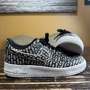 Nike Air Force 1 One Low Black and White Just Do It AO6296-001 Mens Size 9.5 - Picture 1 of 7