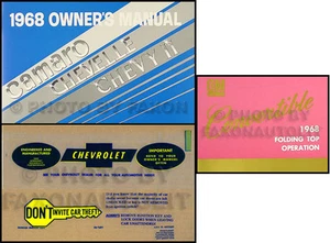 1968 Chevy Camaro Chevelle SS Malibu Convertible Owner Manual Set Guide Top Book - Picture 1 of 1