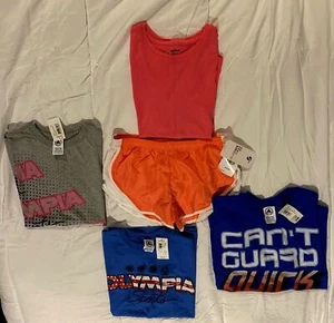 CUTE Lot of 5 Girl's Youth Girl's Soffe Olympia Sports Shirts Shorts Size Large - Picture 1 of 6