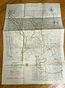 1950s SAN ISABEL NATIONAL FOREST, Colorado MAP - Picture 1 of 14