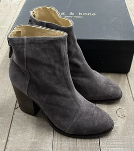 NIB $575 Rag & Bone Agnes Boot In Grey Suede Size: 38 (US 8 ) - Picture 1 of 7