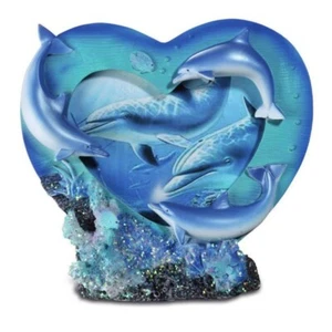 Dolphins Heart Shaped Picture Frame 16cm - Picture 1 of 1