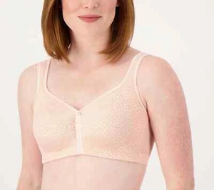 Breezies Wirefree Diamond Shimmer Unlined Support Bra Peach Sky 40DD A561421 - Picture 1 of 3