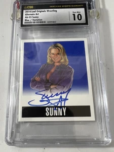 sunny 2014 leaf originals wrestling alt art blue 3/10 csg 10 on card auto - Picture 1 of 10