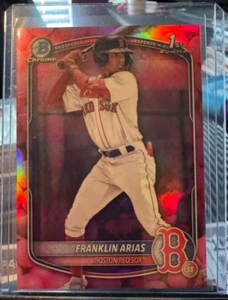 2025 TOPPS BOWMAN CROMO FRANKLIN ARIAS 1° RIFRATTORE GOMMA DA MASTICARE SSP - Foto 1 di 2