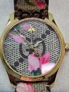 Reloj de lona Gucci YA1264038A G-Timeless para dama rosa flores - Imagen 1 de 11