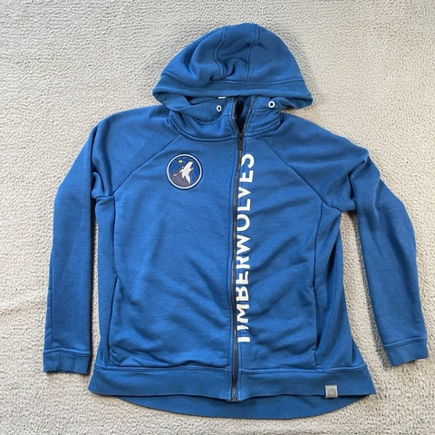 Nike Minnesota Timberwolves Jacket Small Blue Logo Long Sleeve Hoodie Mens Cover