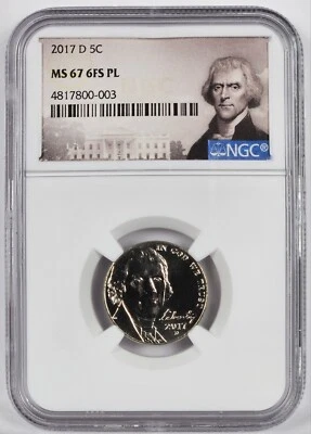 2017 D Jefferson Nickel *** NGC MS 67 6FS PL *** Proof Like - Image 1 of 2
