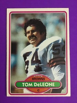 1980 TOPPS FOOTBALL SET BREAK CARD # 129 Tom DeLeone   NM/MT - Image 1 of 2