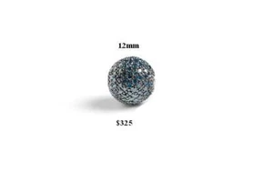 Diamante azul tratado aspecto vintage espaciador de cuentas hallazgo plata estornino 925 - Imagen 1 de 3