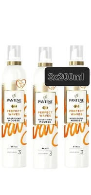 3 x Pantene Perfect Waves Heat Protection Hair Mousse with Argan Oil 200ML - Image 1 of 4