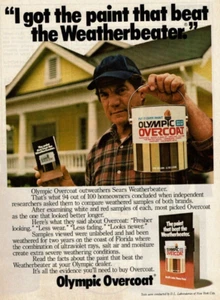 1980 Vintage Print Ad Olympic Overcoat I got the paint that beat Weatherbeater - Picture 1 of 2