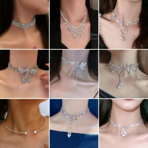 Luxury Full Crystal Collar Choker Statement Necklace for Women Wedding Jewelry