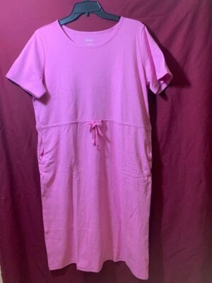 Vestido para mujer con cordón en la cintura, rosa, manga corta, talla XL, nuevo Foto 1 de 2