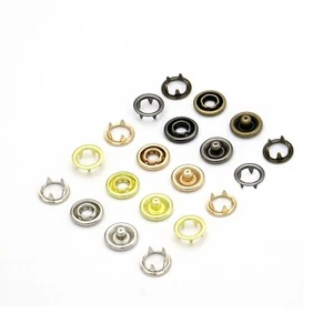 PRONG SNAP RING BUTTON, 7.5,9,5,11 &15 MM,NICKLE,GOLD,BRONZE,GUN METAL,USA SALE - Picture 1 of 1