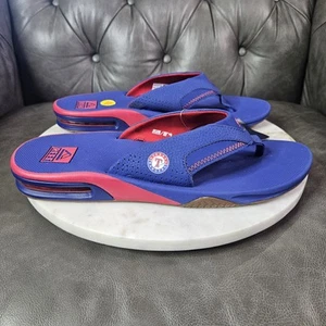 REEF FANNING X MLB TEXAS RANGERS MENS 13 NAVY BLUE/RED FLIP FLOPS SANDALS New - Picture 1 of 12