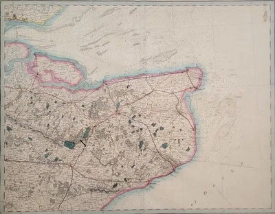 Ordnance Survey – Sheet 21 – 1855 Cruchley Engraved Map – Kent & Coast of Dover - Image 1 of 4