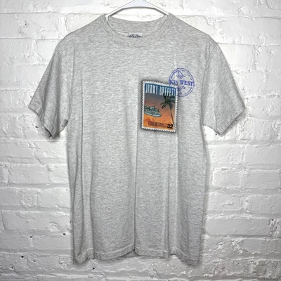 Camisa papagaio Jimmy Buffett Margaritaville Key West vintage tamanho médio cinza - Imagem 1 de 3