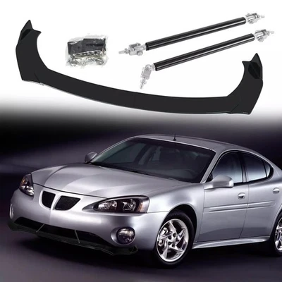 Front Bumper Lip Spoiler /Splitter Strut Rods Black For Pontiac grand prix Foto 1 de 4