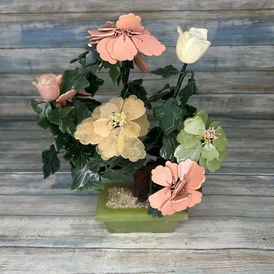 Árbol flor bonsái ágata jade mediados de siglo MCM retro abuela Foto 1 de 4