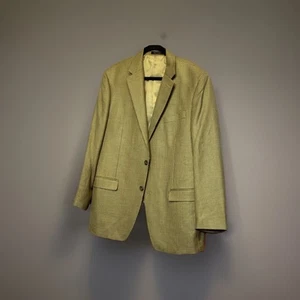Chaps Ralph Lauren Herren Blazer Beige Braun Kariert Seide Wolle Jacke Sport Mantel 42R - Bild 1 von 7