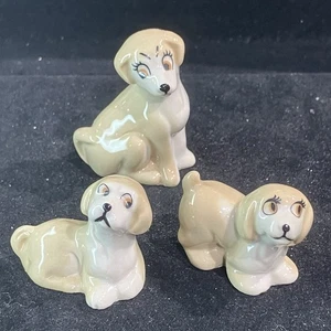 Wade Happy Families DOGS set of 3 vintage ceramic miniature animals. whimsies - Picture 1 of 5