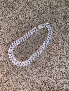 20”  5A Simulated Diamond Iced Out Cuban Necklace NO MOISSANITE - Picture 1 of 3