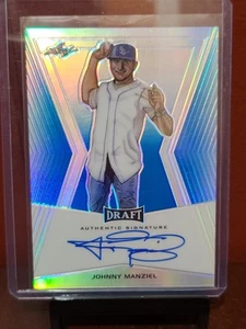 2014 Johnny Manziel RC Leaf Draft Refractor Auto 21/25 Padres Baseball SSP RARE - Picture 1 of 8
