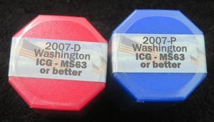 2007-D and 2007-P Washington Dollar Rolls * ICG Graded MS63 or Better - Picture 1 of 2