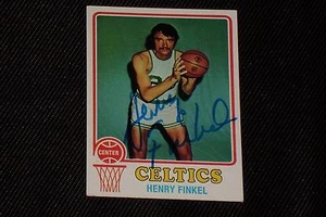 HENRY FINKEL 1973-74 TOPPS SIGNED AUTOGRAPHED CARD #94 BOSTON CELTICS - Picture 1 of 1