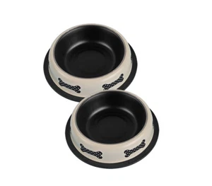 2x Futterschüssel Wasserschüssel Edelstahl Napf Hund Katze Knochen 0,9 1,5 2,4 L - Bild 1 von 4