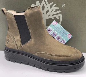 Timberland Ray City Chelsea Booties 10 Olive Green Leather Damen Stiefel - Bild 1 von 9