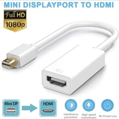 LMS DATA Mini Display Port DP ThunderBolt to HDMI Adapter Cable Macbook Pro iMac - Image 1 of 4
