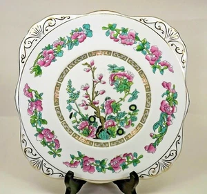 Royal Grafton Indian Tree Quadratische Kuchenplatte 9 x 10 1/4 Zoll Bone China EUC - Bild 1 von 3