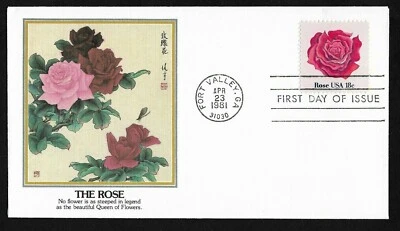 #1876  18c The Rose - Fleetwood FDC - Image 1 of 2