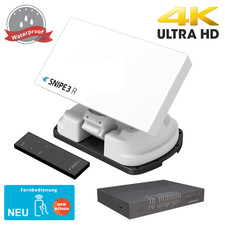 Selfsat Snipe 3 R Single mit Fernbedienung - Vollautomatische Satelliten Camping