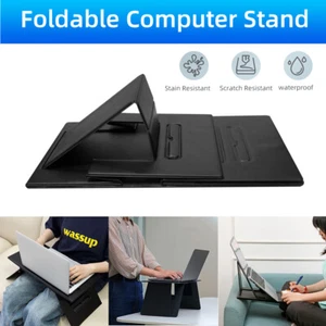 Adjustable Laptop Lap Desk PU Leather Portable Laptop Lap pad Workstation NEW - Picture 1 of 13