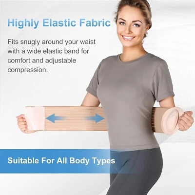 REAQER Umbilical Hernia Belt Men Women Abdominal Support Surgery Recovery MEDIUM