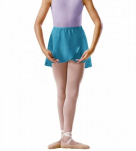 Bloch Girls CrossOver Mock Wrap Chiffon Skirt Dance Ballet Uniform BU601C Marine - Picture 1 of 1