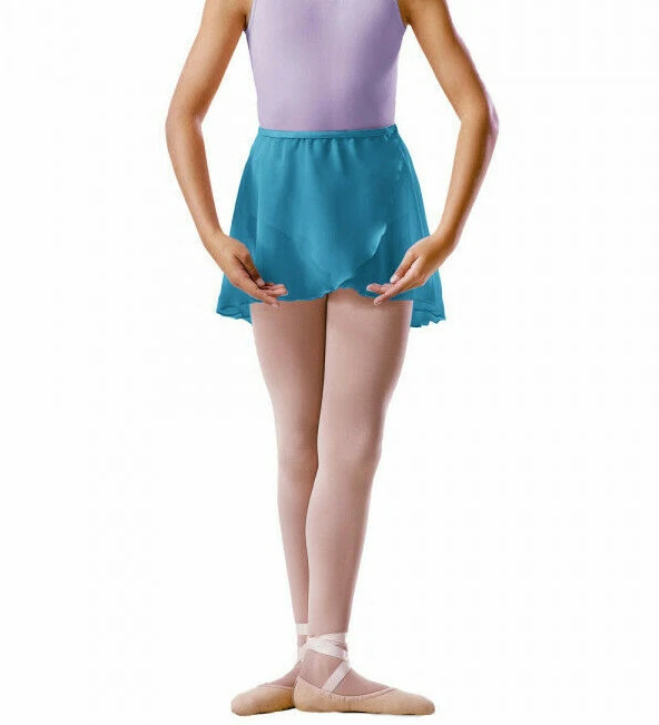 Bloch Girls CrossOver Mock Wrap Chiffon Skirt Dance Ballet Uniform BU601C Marine - Image 1 of 1