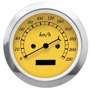 MOTOR METER RACING Classic 85mm 3-3/8" Electrical Speedometer Odometer 220 KMH - Picture 1 of 6
