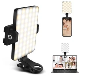 Selfie Light with Front Back Phone Clip High Power 80 LED 2000mAh Rechargeable - Picture 1 of 7