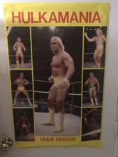 Vintage 1st Poster WWF 1984 Hulk Hogan Hulkamania Rare WWE 22x34 Good Shape