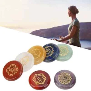 Set mit 7 Chakra Energie Steine Heilsteine Meditation Esotherik Indien rund - Bild 1 von 11